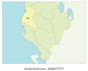 Map of Albania with Fier region