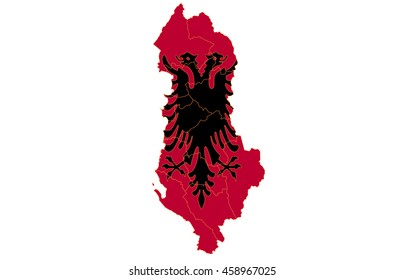 map of albania flag Vector Illustration