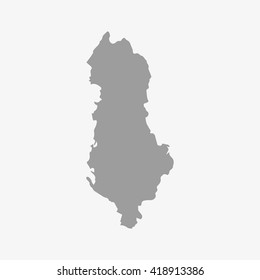 Map  of Albania in gray on a white background