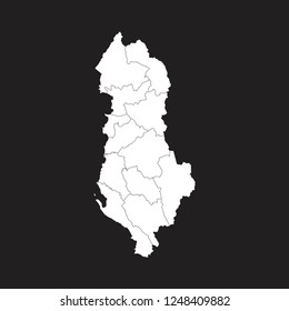 Map of Albania - High detailed on black background. Abstract design vector illustration eps 10.