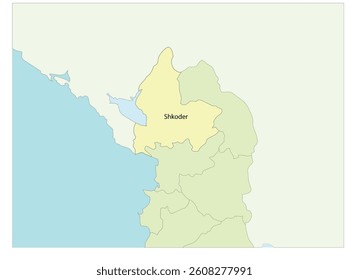 Map of Albania with Shkoder region