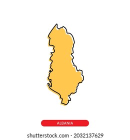 Map of Albania vector design template. Simple style with editable stroke.