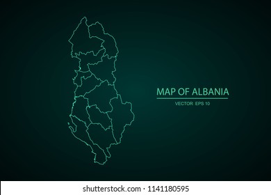 Map of Albania.Abstract design vector illustration eps 10.