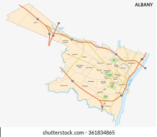 map of Albany the capital of the US State of New York