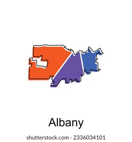 Map of Albany vector design country of Georgia, World map country vector illustration template