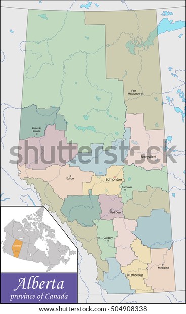 Map Alberta Stock Vector (Royalty Free) 504908338 | Shutterstock