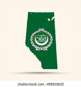 Map of Alberta in Arab League flag colors