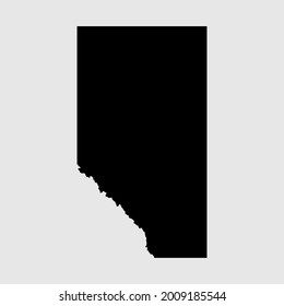 Map of Alberta - Canada outline silhouette vector illustration
