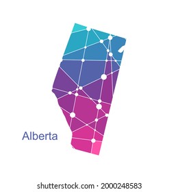 Map of Alberta. Concept of travel and geography of Canada.