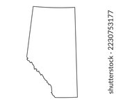 Map of the Alberta province of Canada in white color isolated on white background. Vector illustration