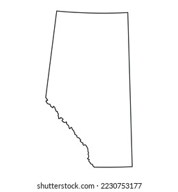 Map of the Alberta province of Canada in white color isolated on white background. Vector illustration