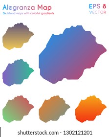 Map of Alegranza with beautiful gradients. Amusing set of island maps. Imaginative vector illustration.