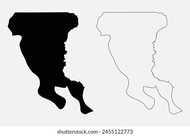 Map of Alexander County - Illinois - United States outline silhouette graphic element Illustration template design
