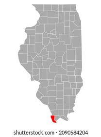 Map of Alexander in Illinois on white