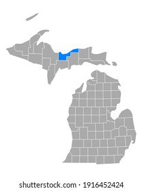 Mapa de Alger en Michigan en blanco