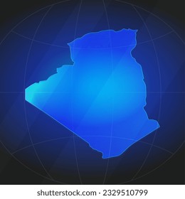 Map of Algeria in blue color. Template for website, annual report, news, infographics. Vector Illustration 