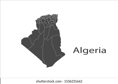 map algeria isolated on white background