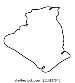 Mapa de Argelia como dibujo de fondo blanco. Vector