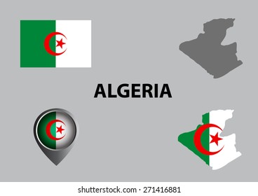 Map of Algeria and symbol