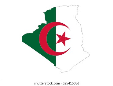Map of Algeria Vector country on white background. Illustration