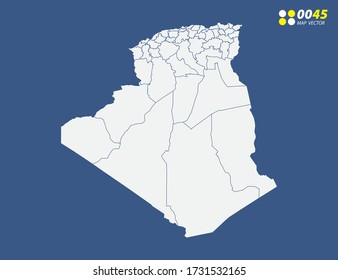 Mapa del vector argelino sobre el azul