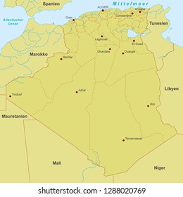 Map of Algeria (with german inscription)