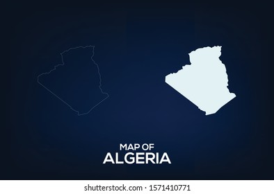 Map of Algeria.Abstract design, vector illustration by using adobe illustrator