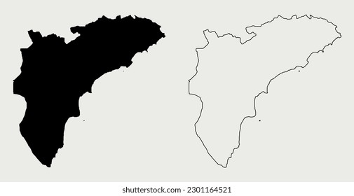 Map of Alicante - Valencian Community - Spain region outline silhouette graphic element Illustration template design
