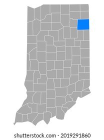 Map of Allen in Indiana on white