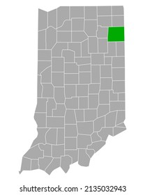 Map of Allen in Indiana on white