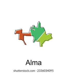 Map of Alma vector design country of Georgia, World map country vector illustration template