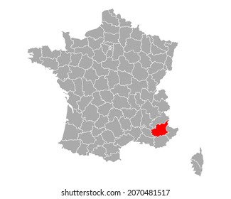 Map of Alpes-de-Haute-Provence in France on white
