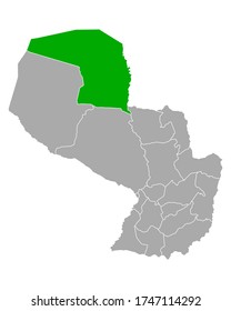 Map of Alto Paraguay in Paraguay on white