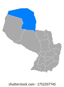 Map of Alto Paraguay in Paraguay on white