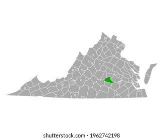Map of Amelia in Virginia on white