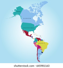 Map of America continent. vector illustration.