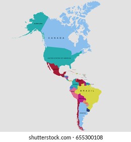 Map of America continent. vector illustration.