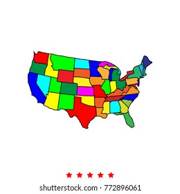 Map of America icon .
