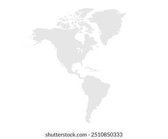 Map of America with isolated countries.United States, Canada ,Mexico. Grayscale style. States and geographical borders, political map vector illustration,Cities.