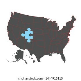 map of america usa. puzzle on the background of the map. Vector illustration EPS 10