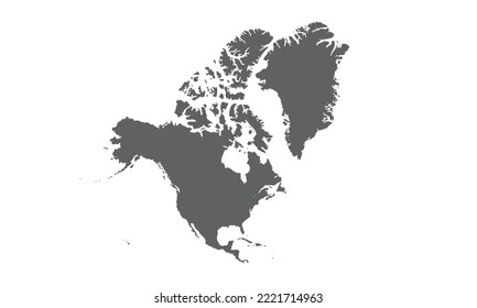 Mapa del Continente Americano aislado en fondo blanco.