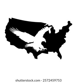 Map of American eagle. Vector image