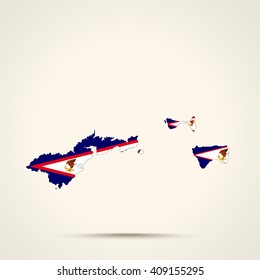 Map of American Samoa in American Samoa flag colors


