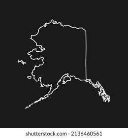 Map of the American state of Alaska simple map