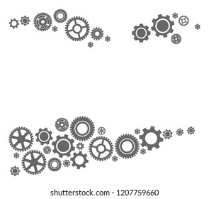 Map of American Virgin Islands created with gray cog symbols. Vector abstract collage of map of American Virgin Islands with repair symbols. Engineering flat design for repair purposes.