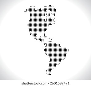 Map of Americas from dots