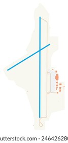 Map of Amilcar Cabral International Airport (Cape Verde). IATA-code: SID. Airport diagram with runways, taxiways, apron, parking areas and buildings. Map Data from OpenStreetMap.