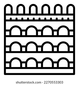 Map amphitheater icon outline vector. Work classroom. City stage