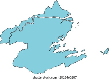 Map of Anan City, Tokushima Prefecture, Japan.