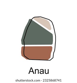 Mapa de la ilustración vectorial de Anau de la plantilla de diseño, Mapa tienen todas las provincias y marcan la ciudad capital de Turkmenistán.